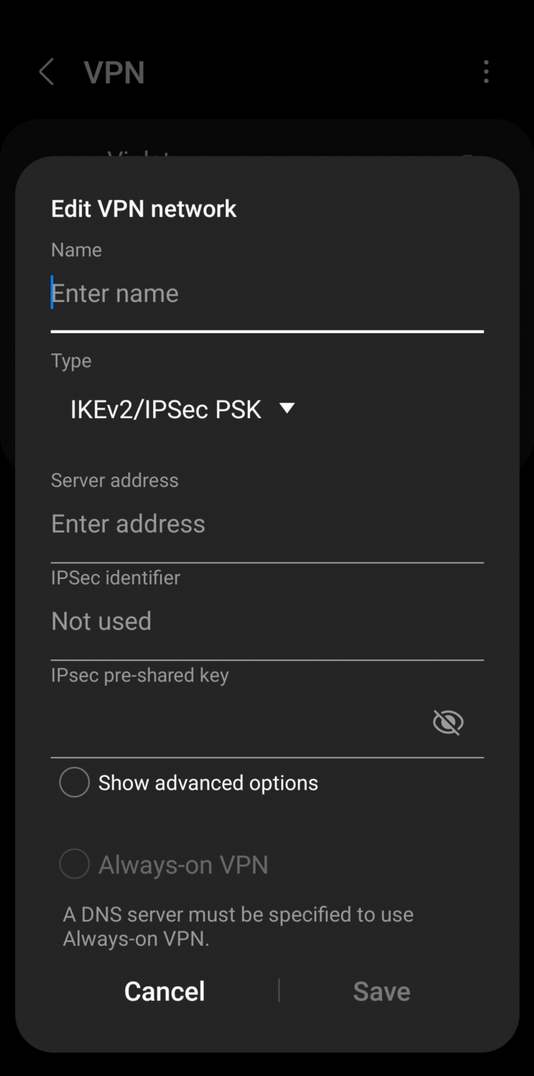 Где отключить vpn в телефоне