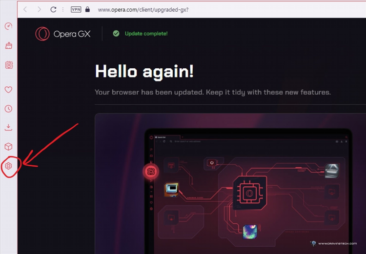 Где vpn в опере gx